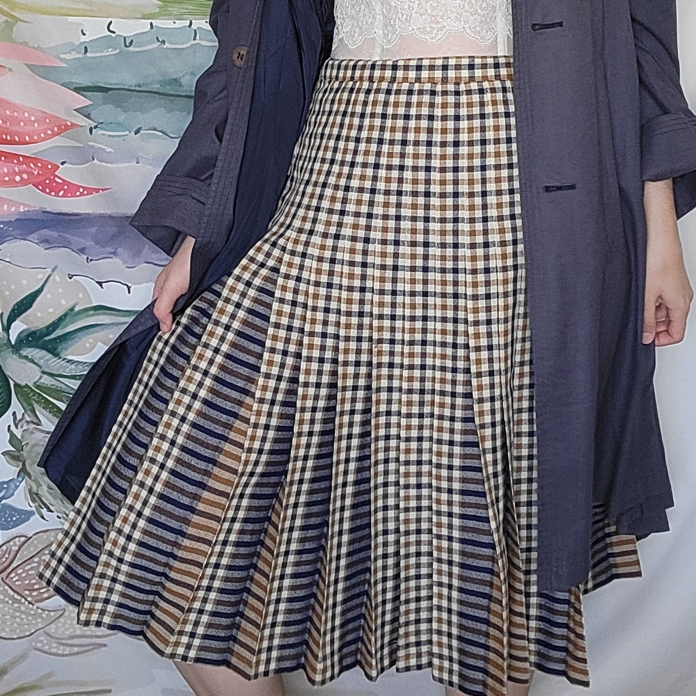 Plaid Pleated Skirt